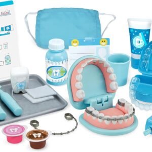 Melissa & Doug Super Smile Dentist Play Set, 25-Piece Dentist Kit with Oversized Teeth, Large Tools & Accessories, Kids Toys for Girls & Boys 3+