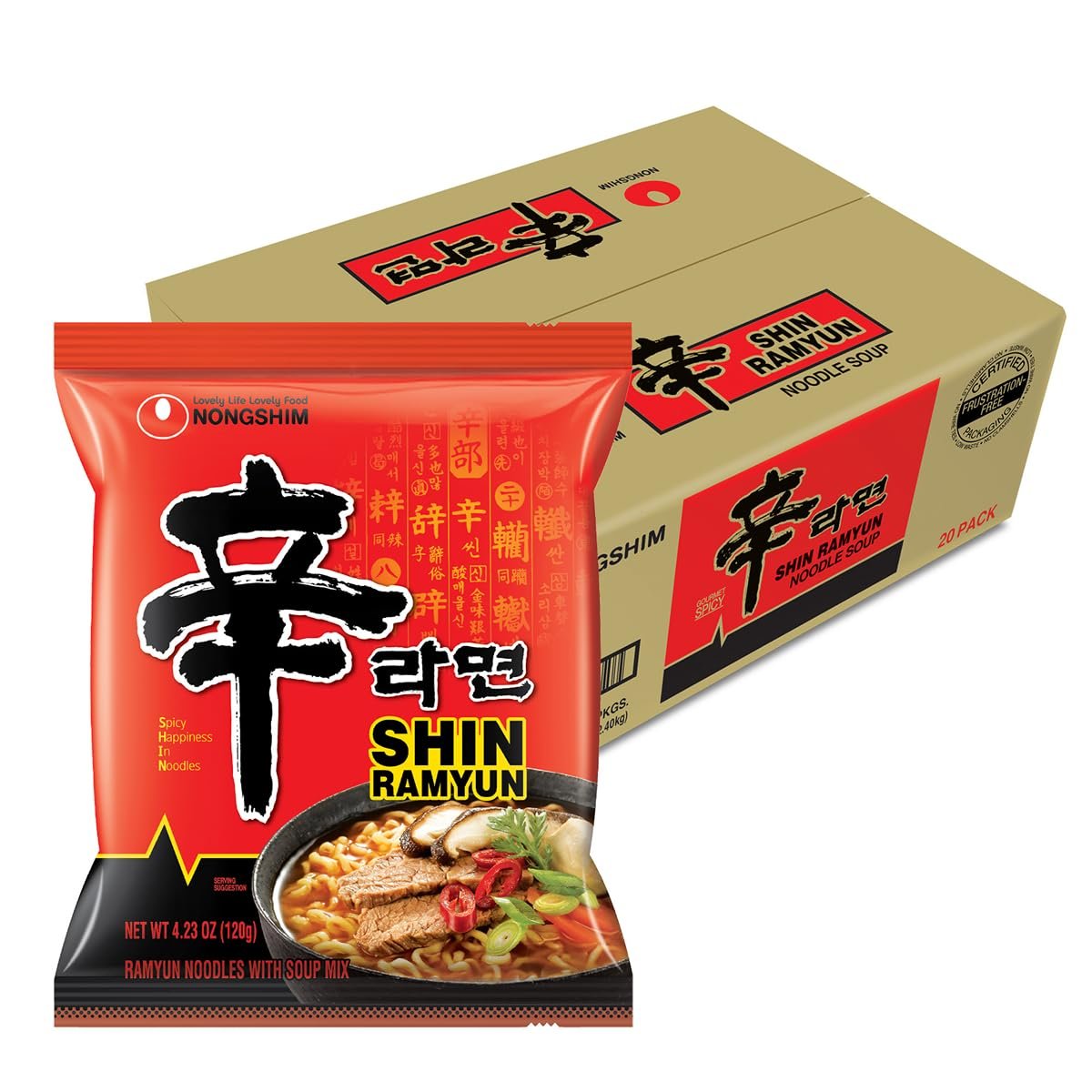 Nongshim Ramen Noodles, Gourmet Instant Ramen, Premium Microwavable Noodle Soup